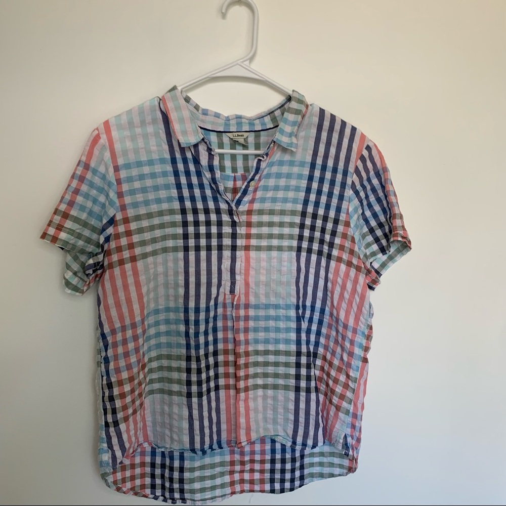 L.L Bean Muti Colored Collared Shirt